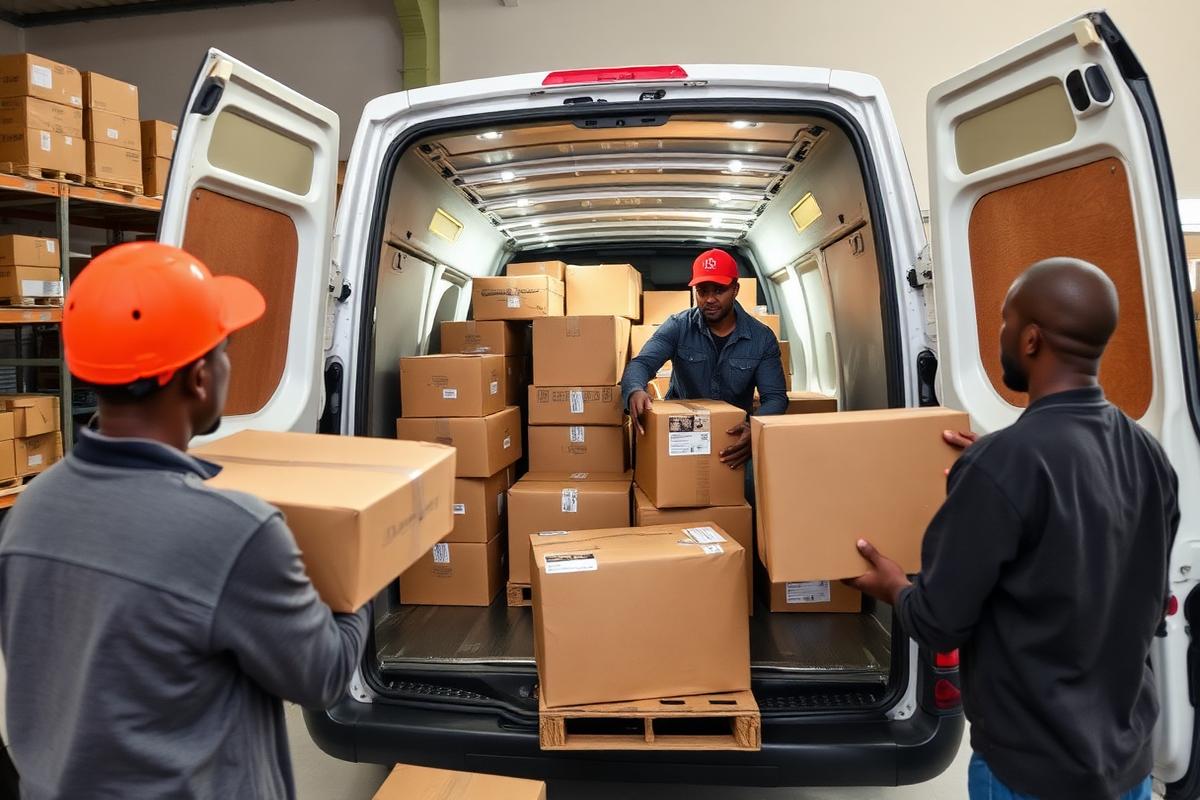 Colis préparés pour expédition vers le Gabon et le Cameroun